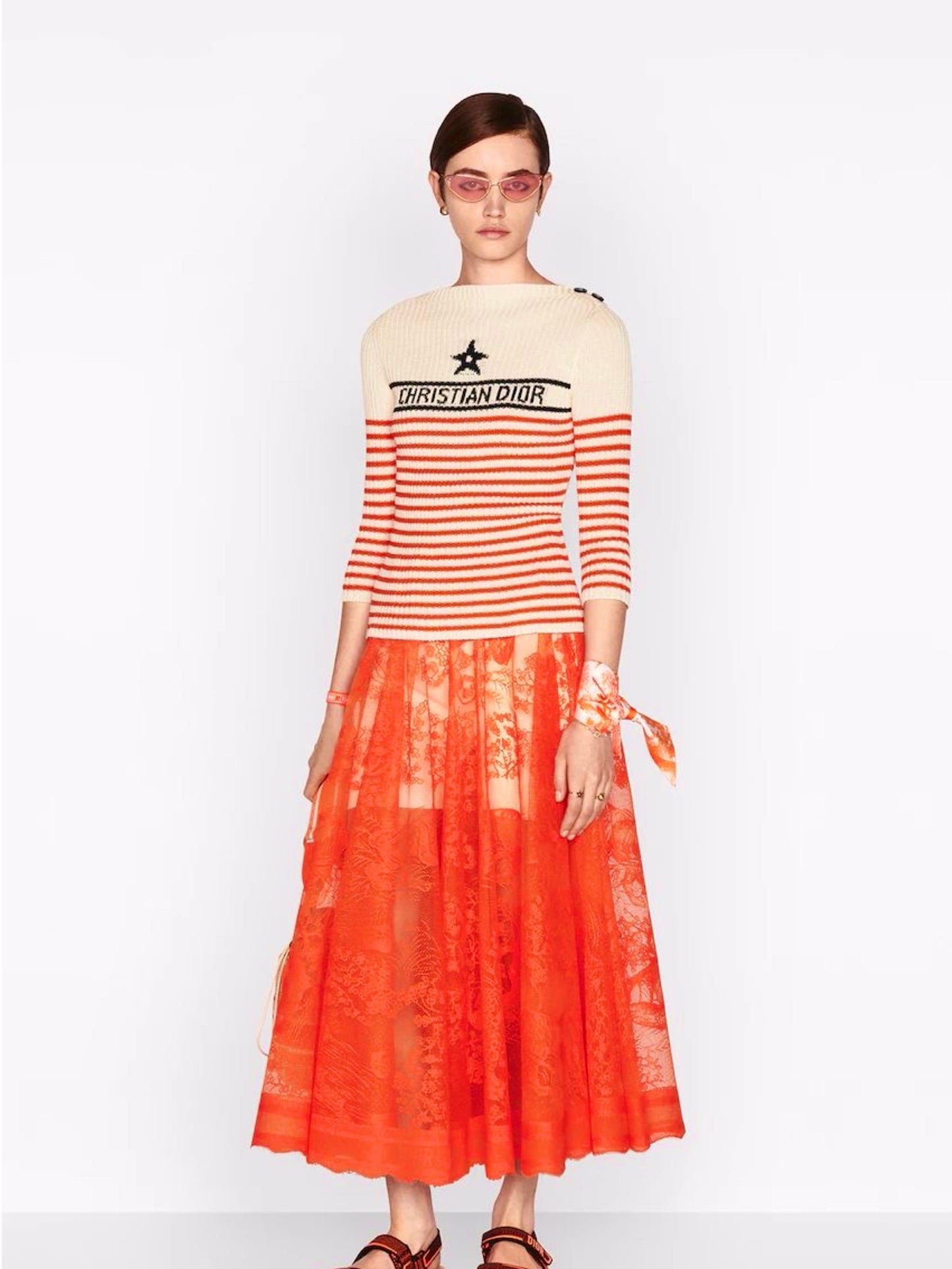 Lace toile Jouy skirt
