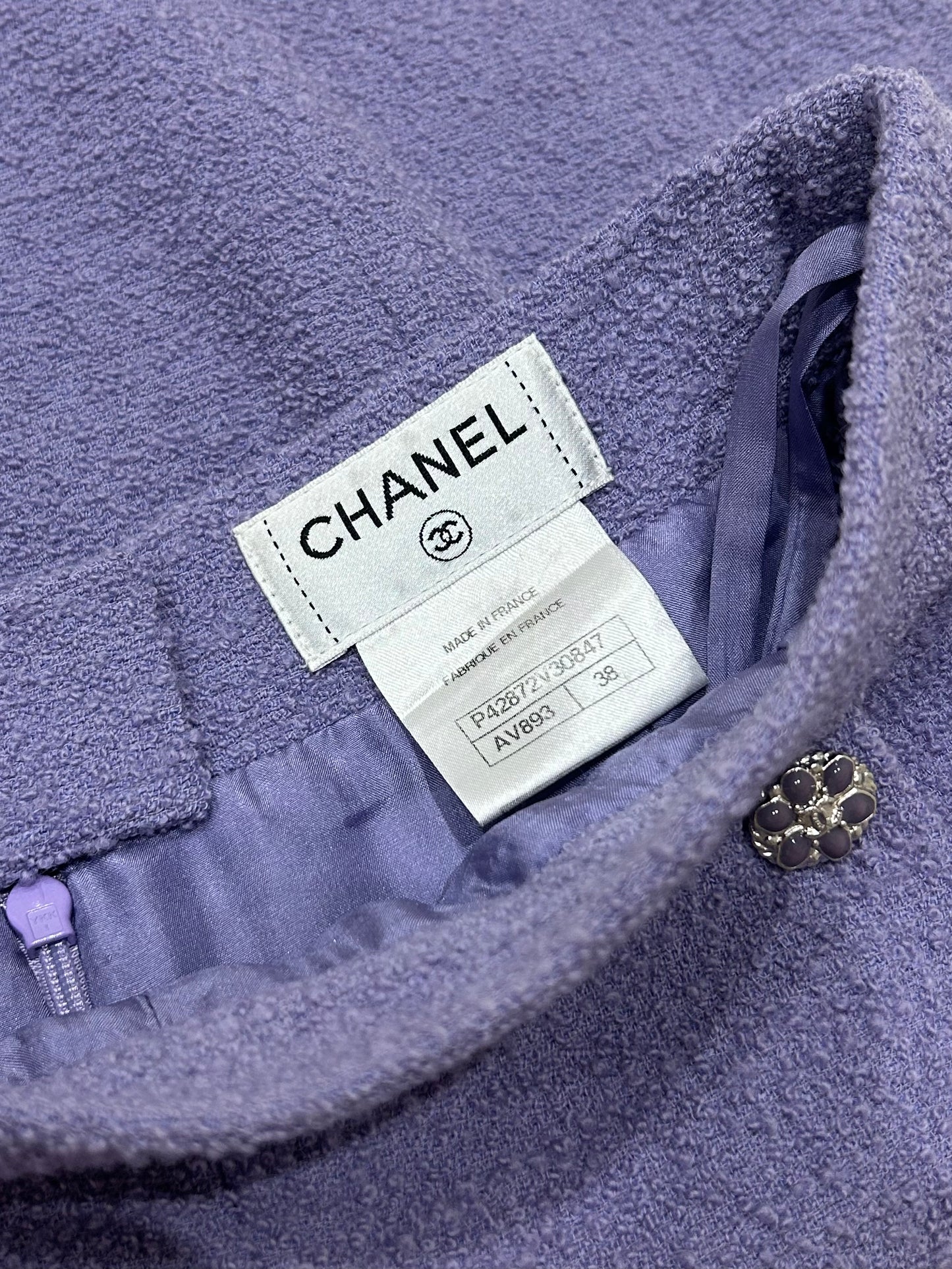 Purple tweed suit
