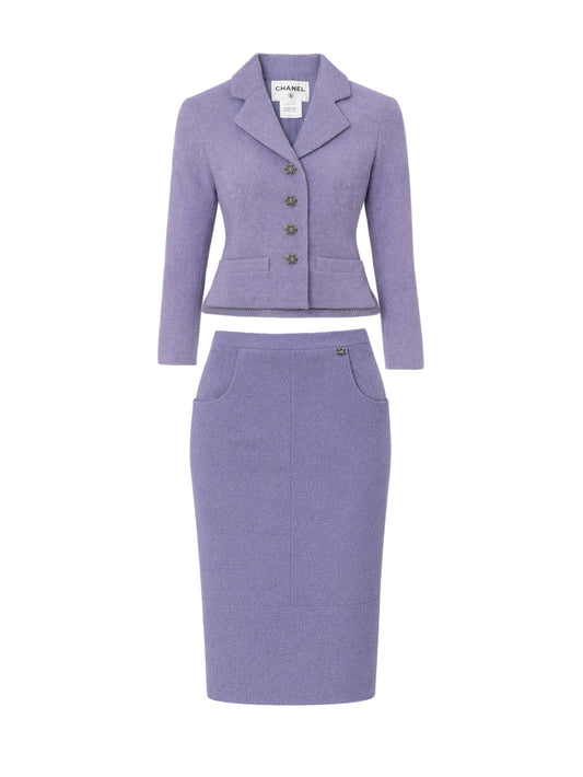 Purple tweed suit