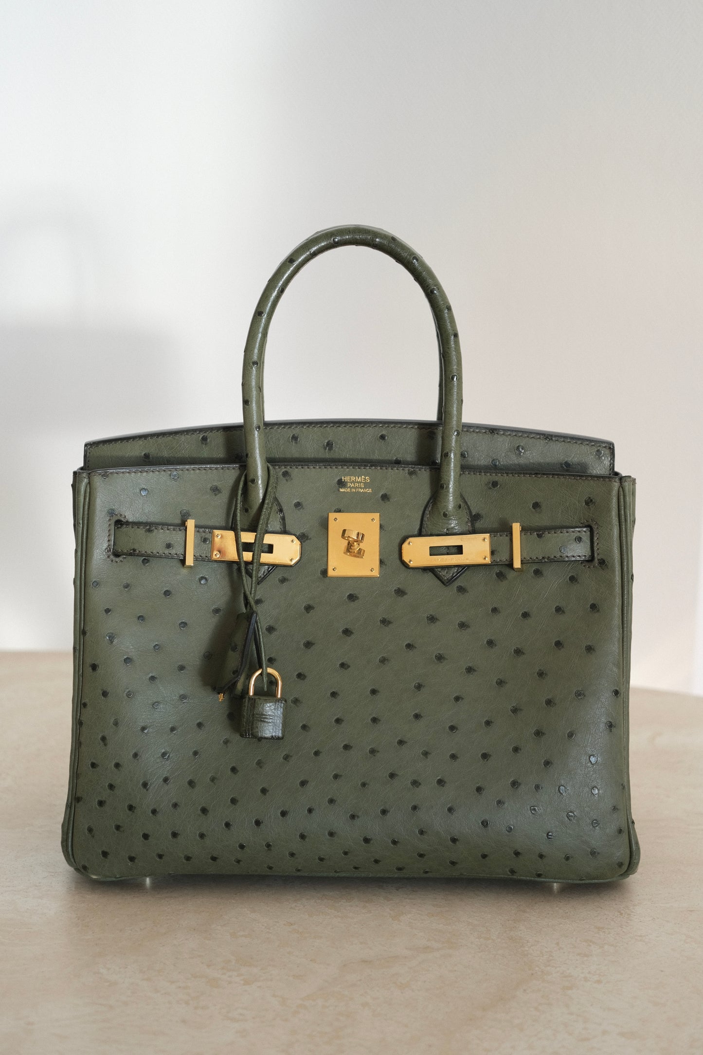 Birkin ostrich leather