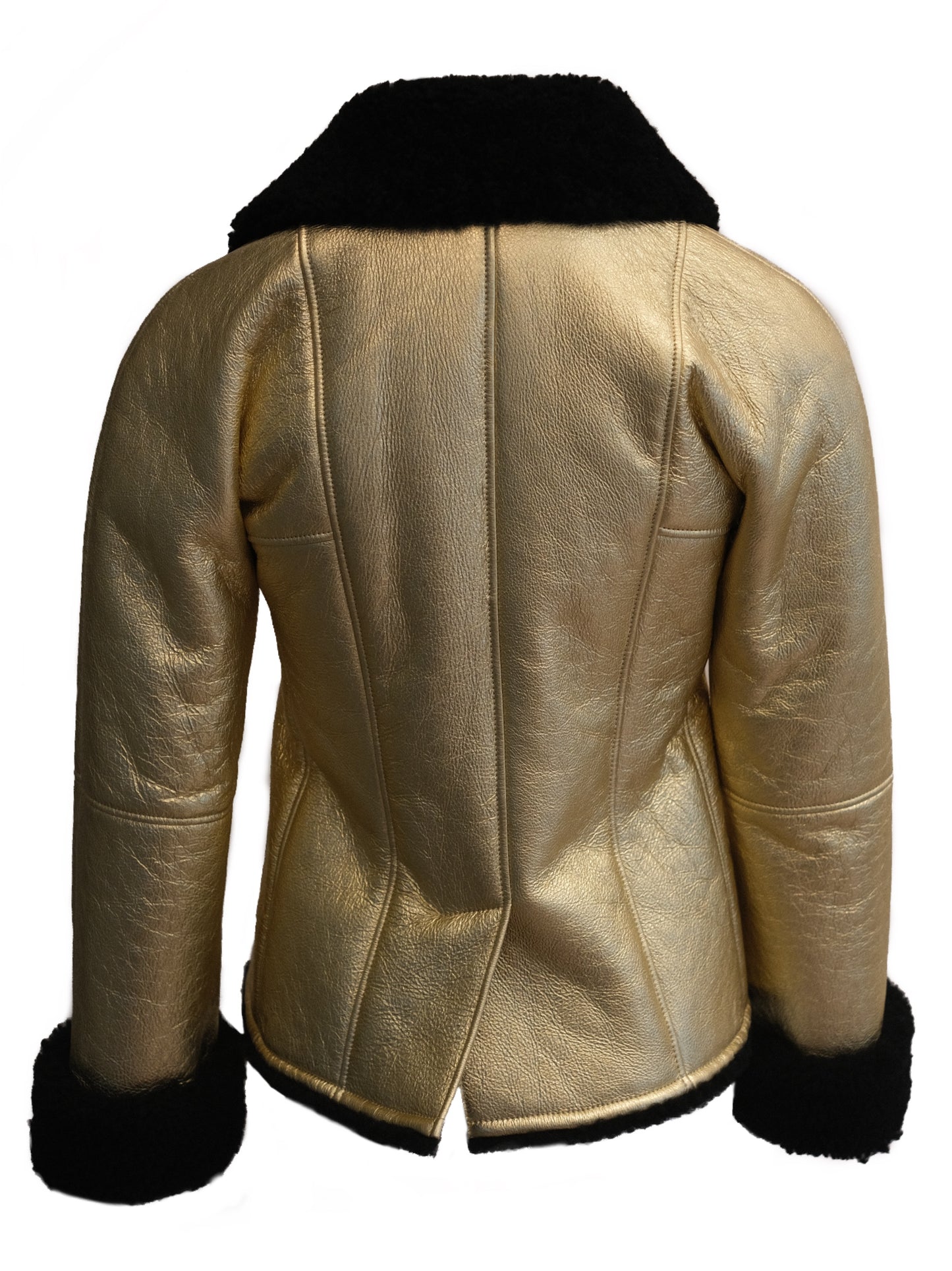 Gold shearling jacket