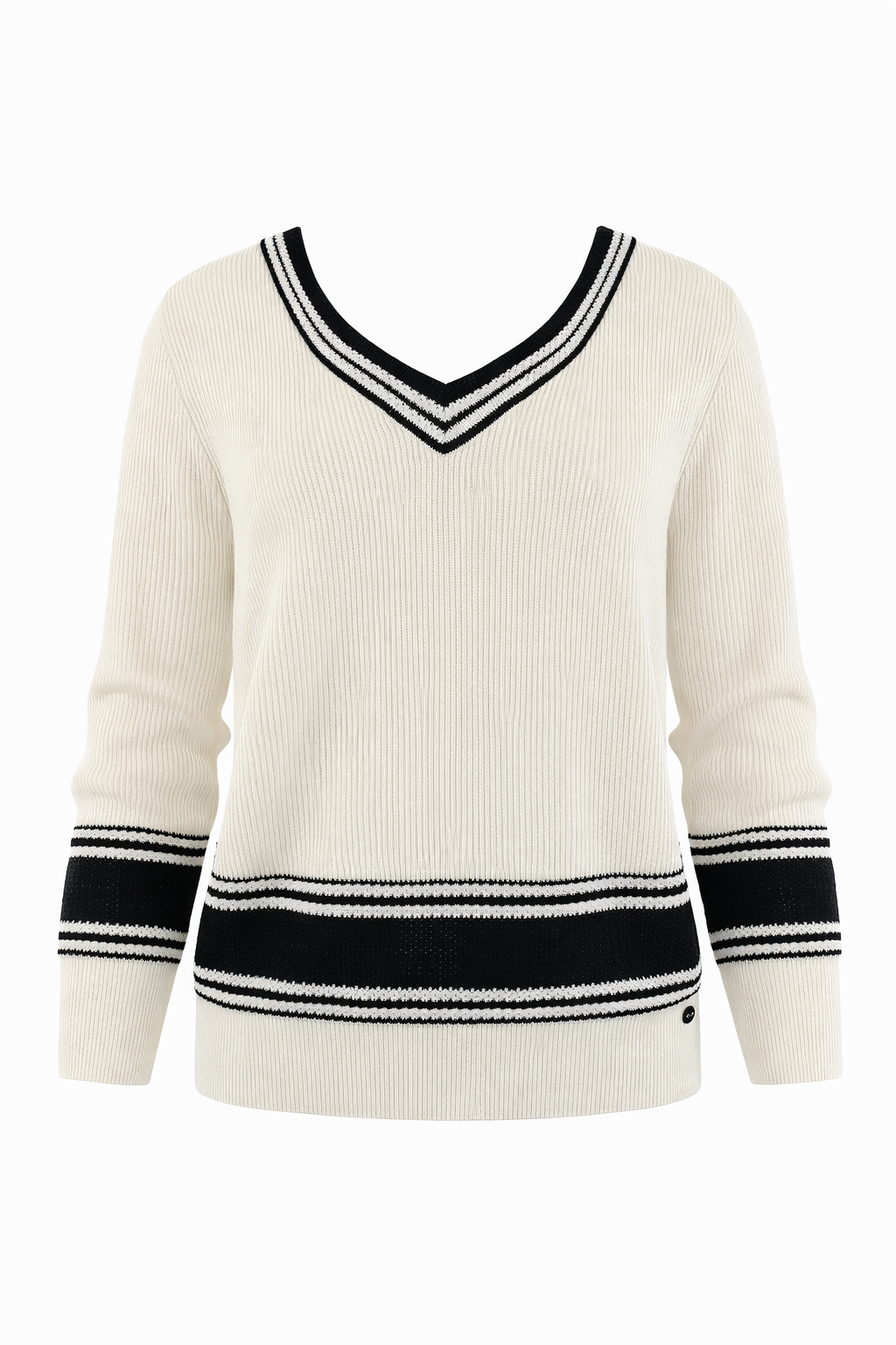 Black white stripes pullover