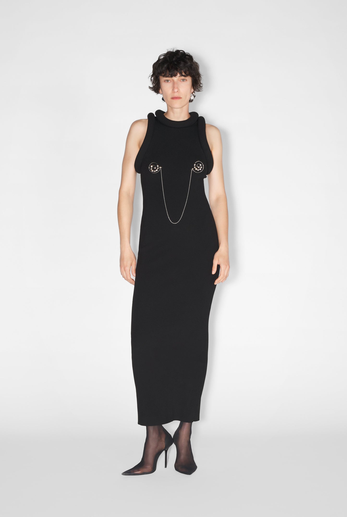 Knit brooch dress