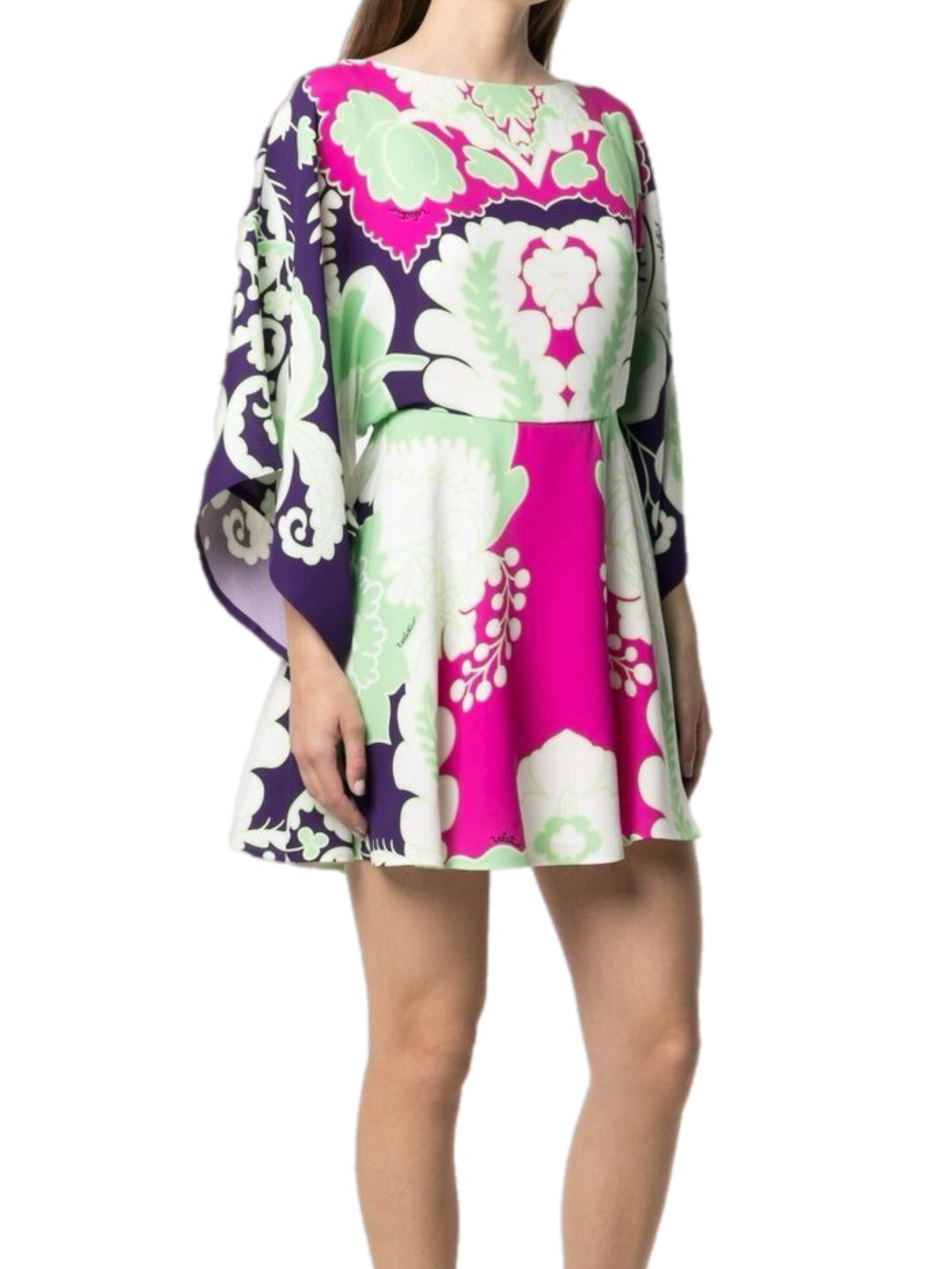 Wide sleeve multicolored dress