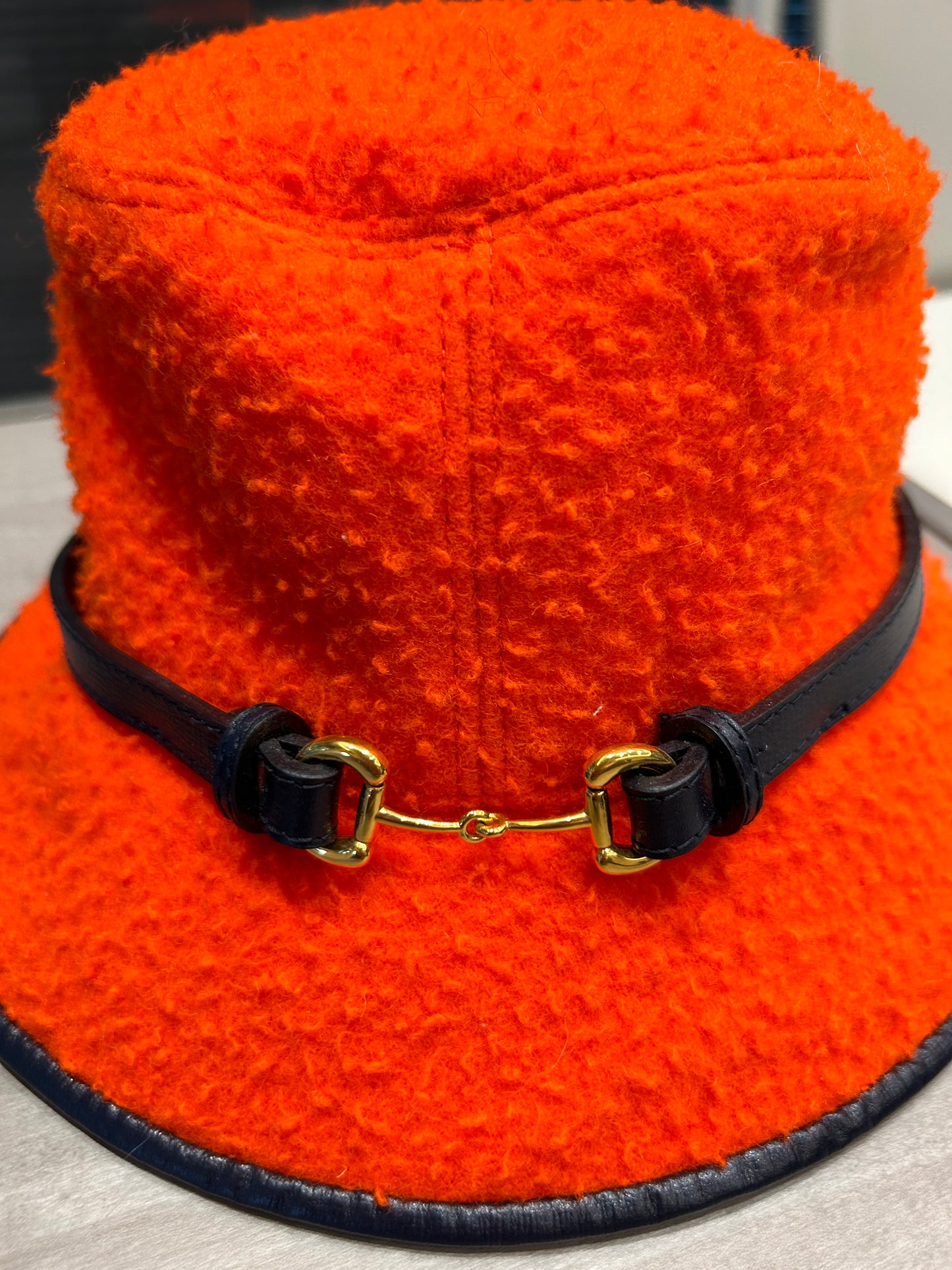 Orange bouclé hat