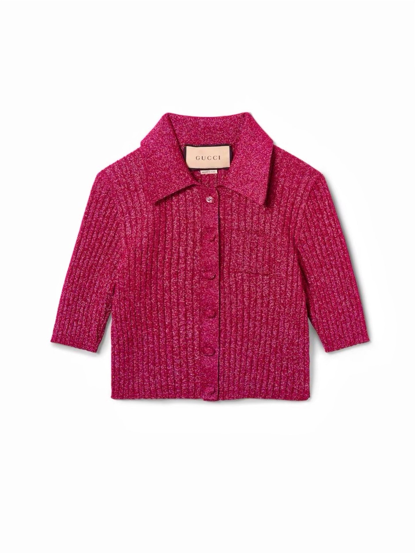 Fuchsia iridescent cropped top