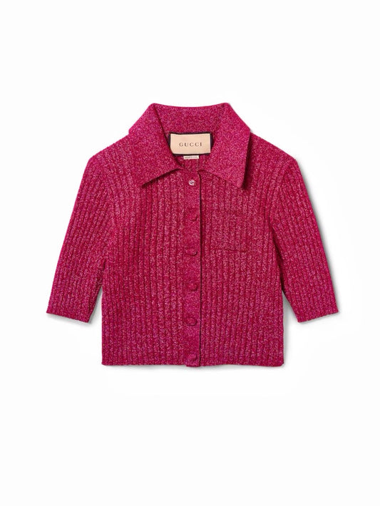 Fuchsia iridescent cropped top