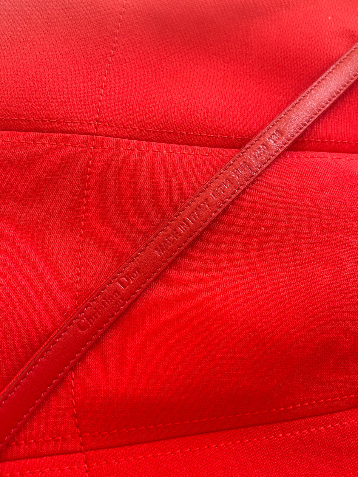 Red belted dress