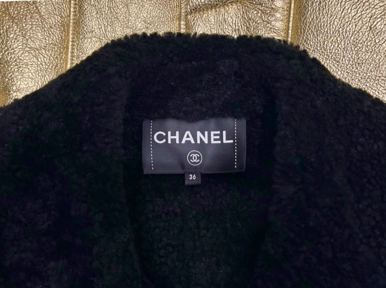 Gold shearling jacket