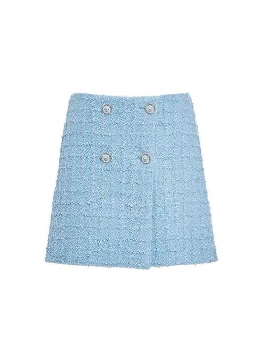 Blue tweed skirt