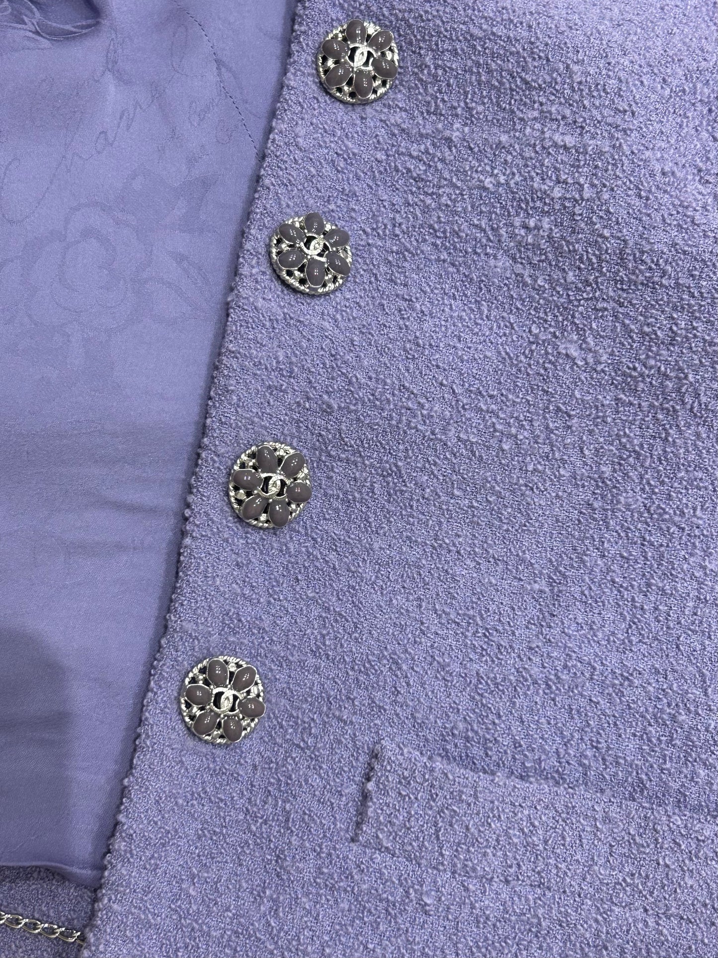 Purple tweed suit