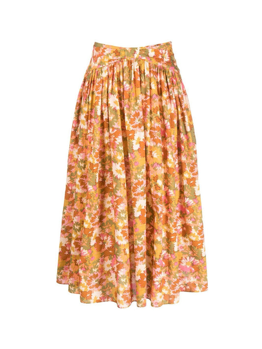 Floral midi skirt