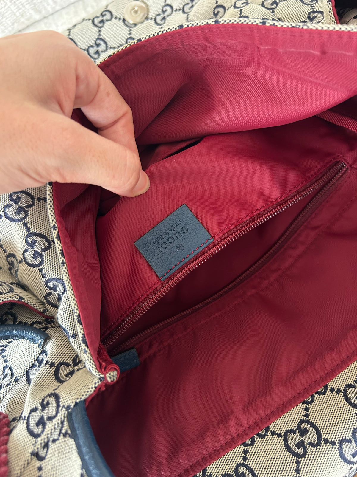 GG Canvas Diaper Bag