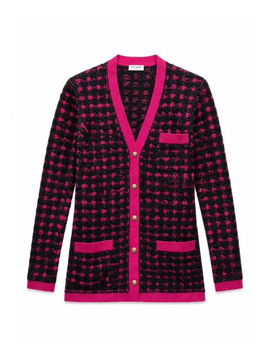 Tweed effect wool cardigan