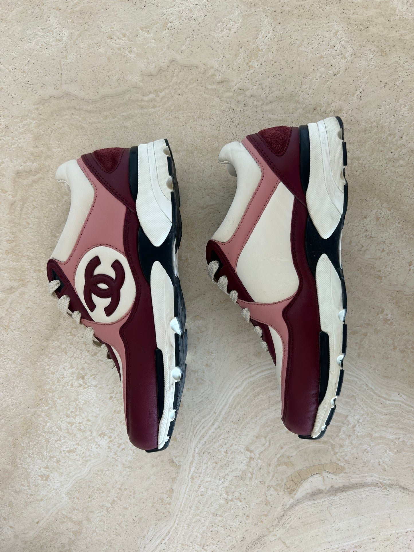 Burgundy sneakers