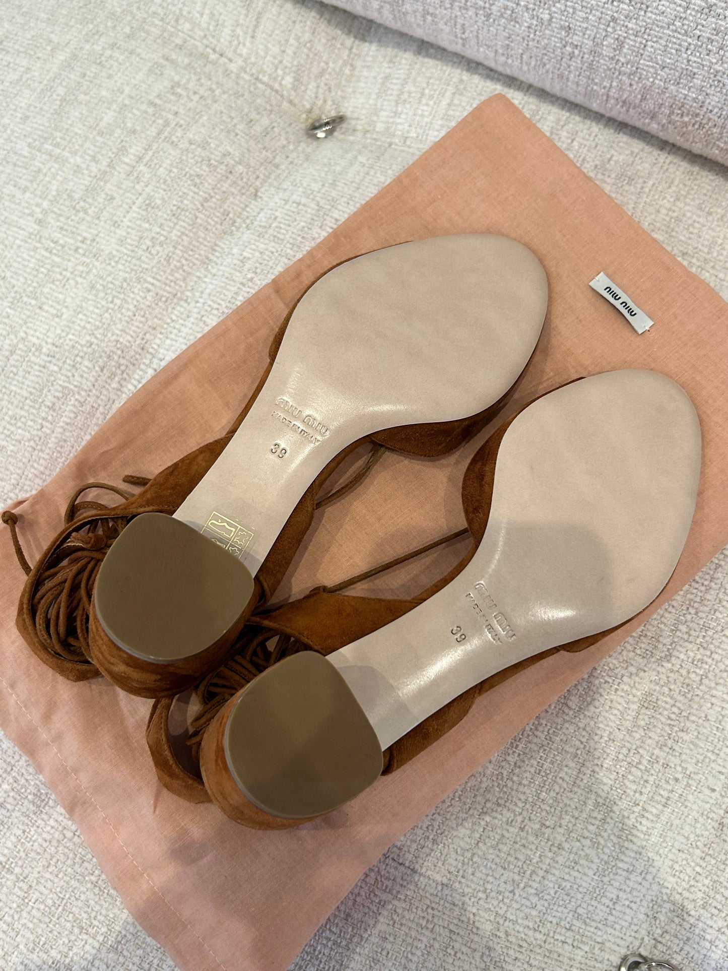 Lace-up suede sandals