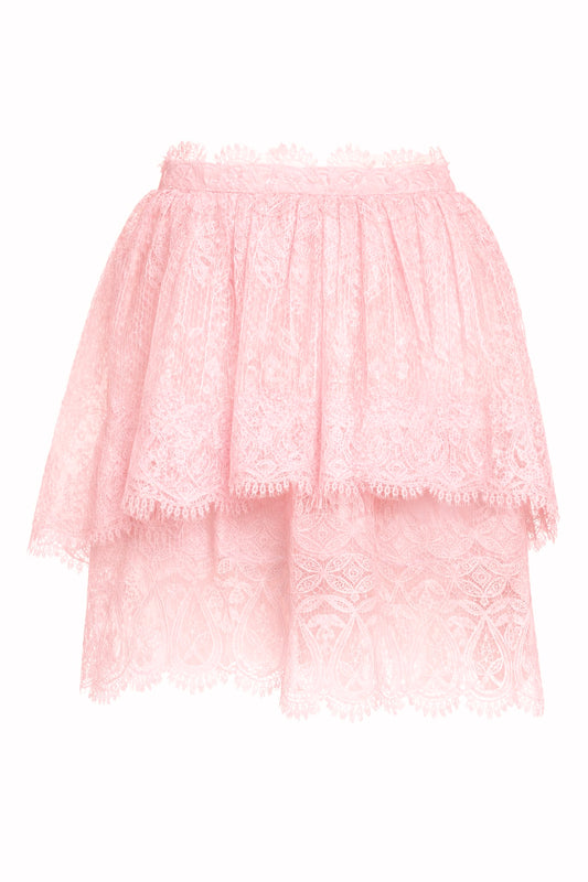 Baby pink lace skirt