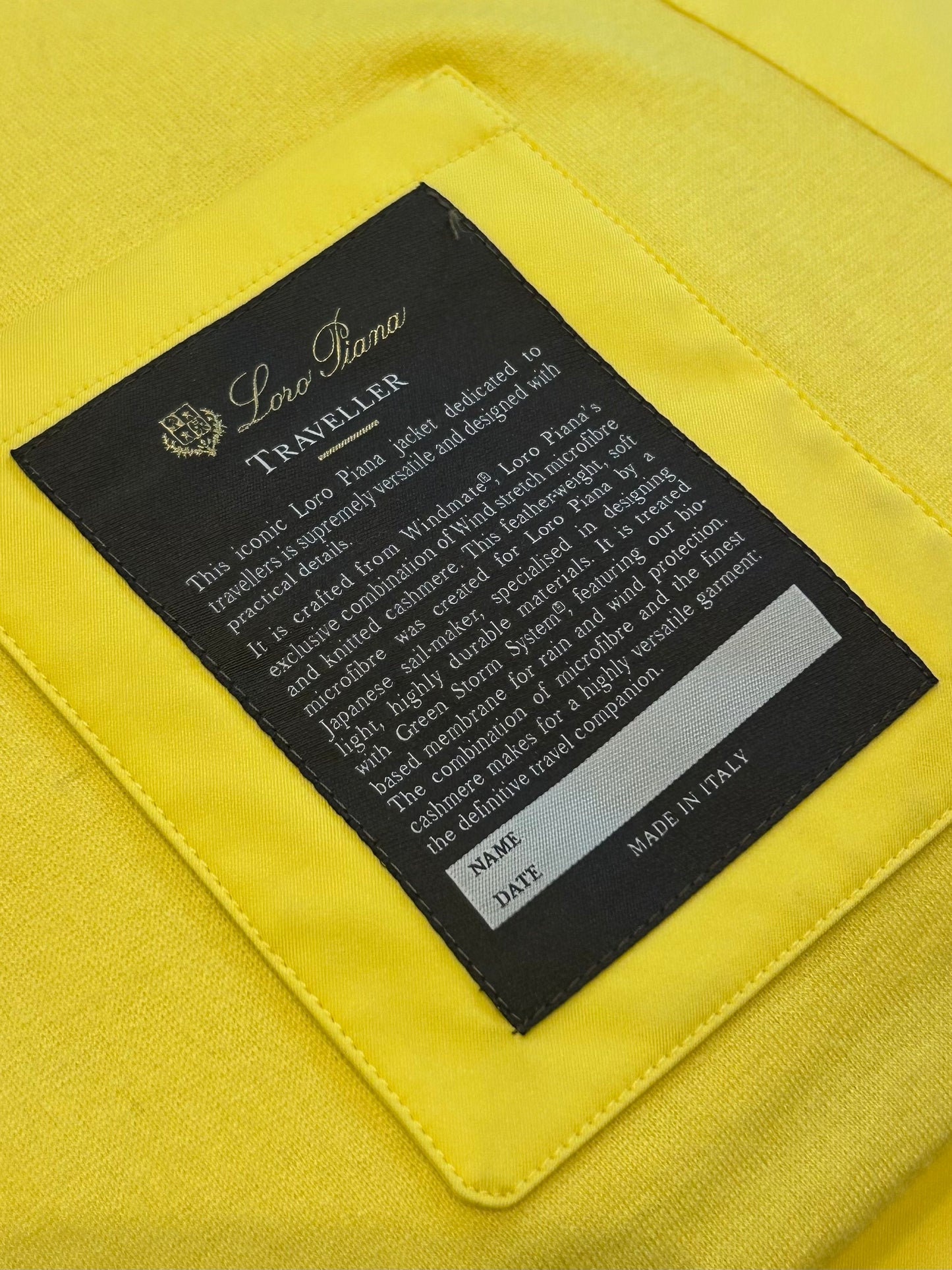 Yellow Traveller jacket