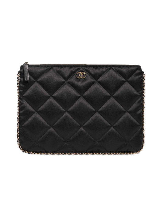 Quilted chain clutch