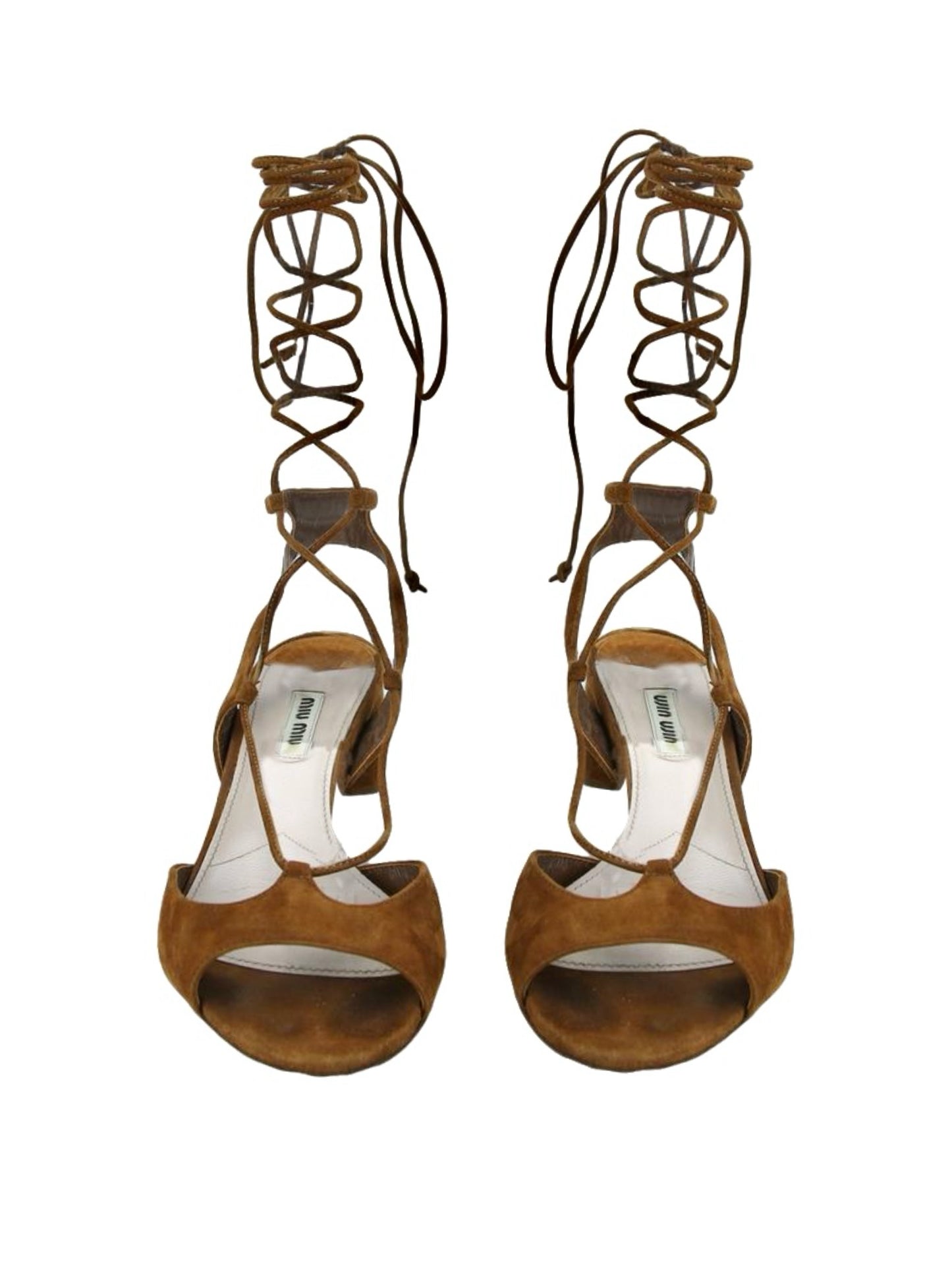 Lace-up suede sandals
