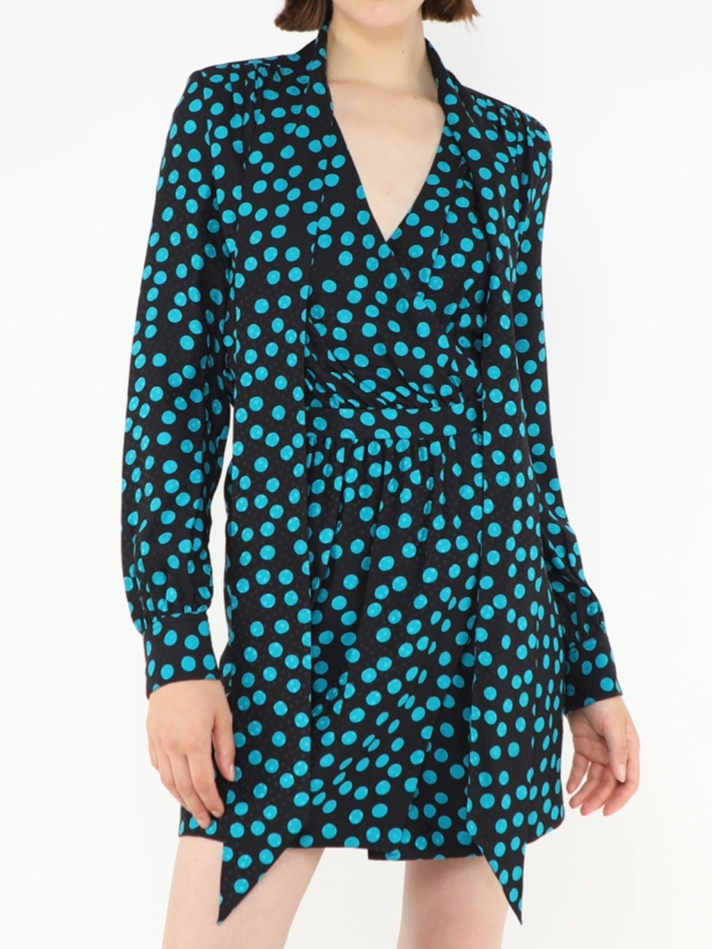 Polka wrap dress