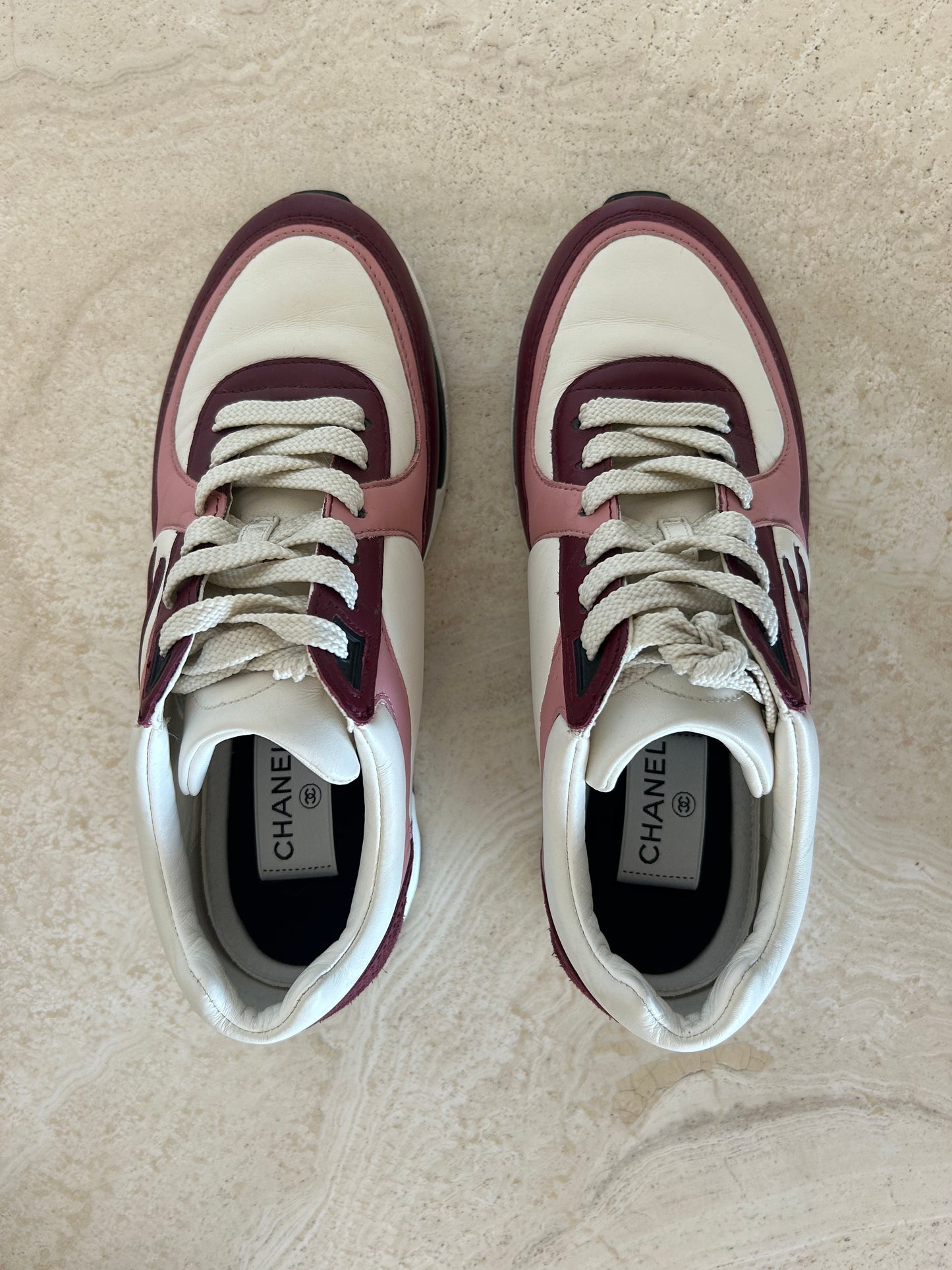 Burgundy sneakers