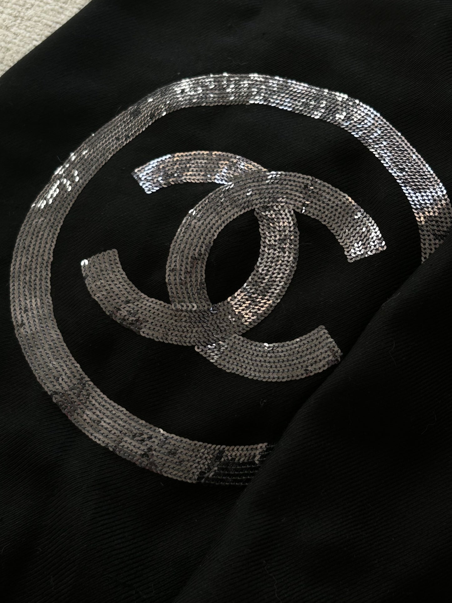 Black sequin scarf