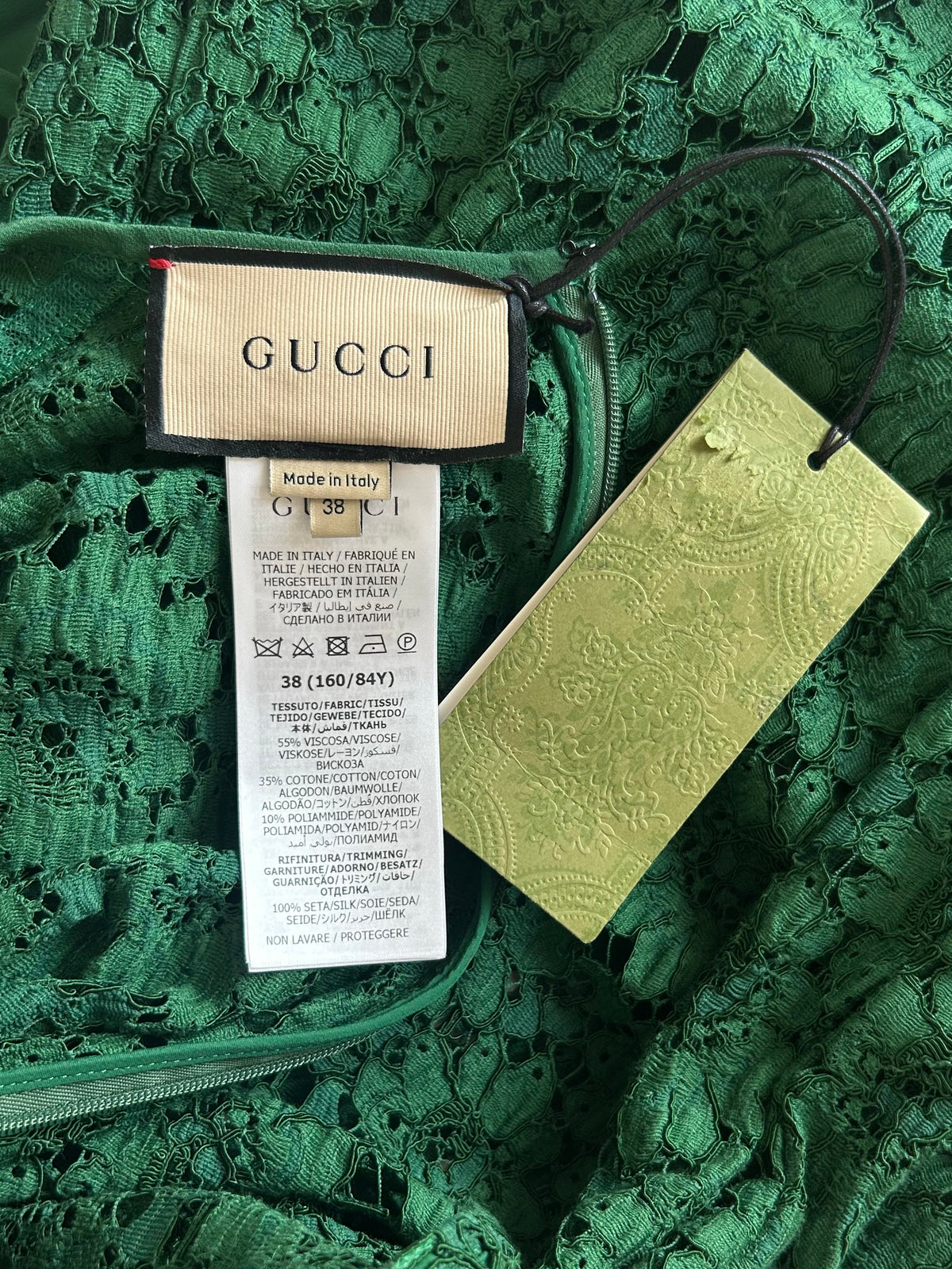 Green lace dress