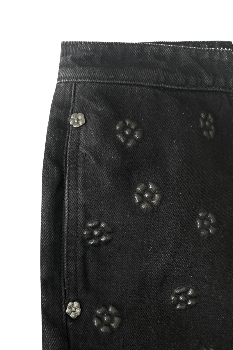 Camellia embossing denim
