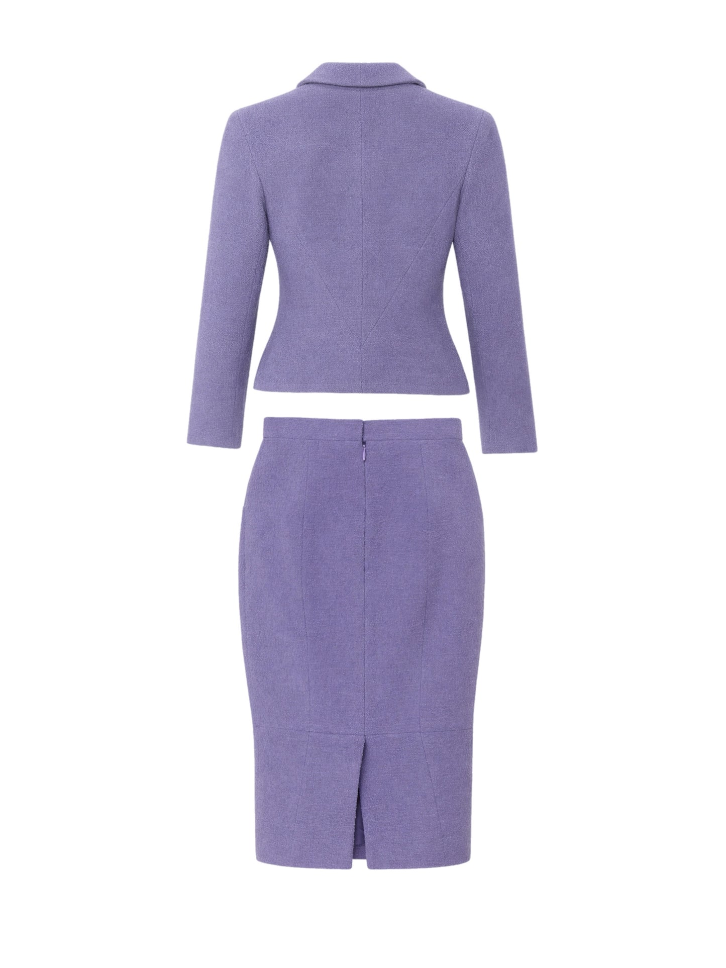 Purple tweed suit
