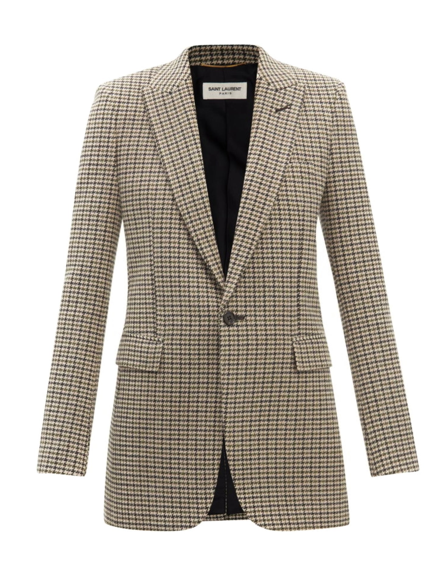 Houndstooth wool blazer