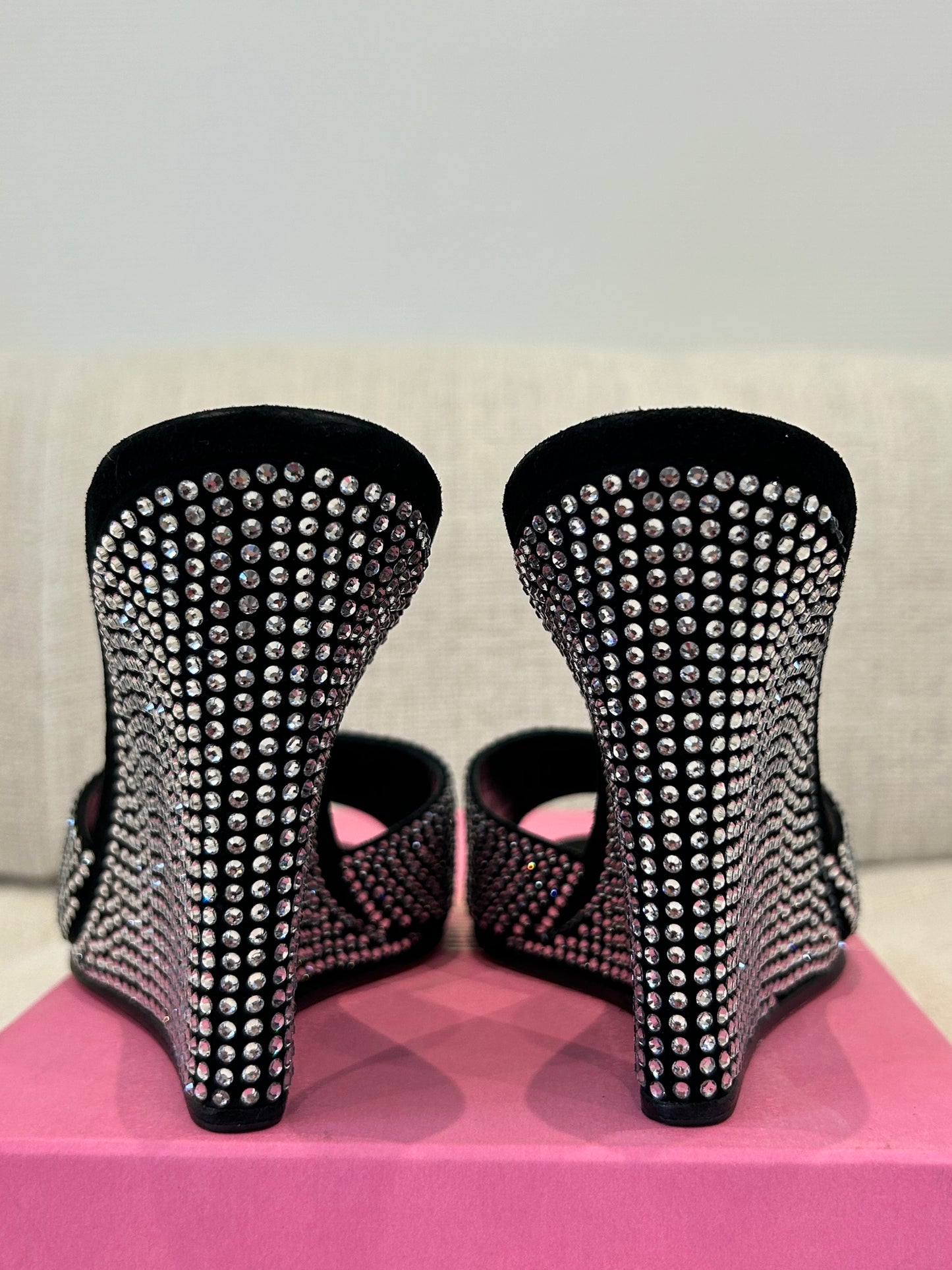 Black strass mules