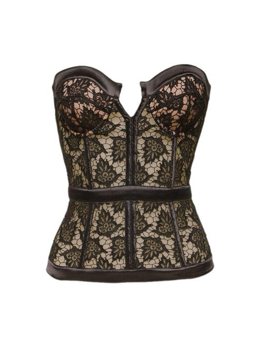 Black lace bustier