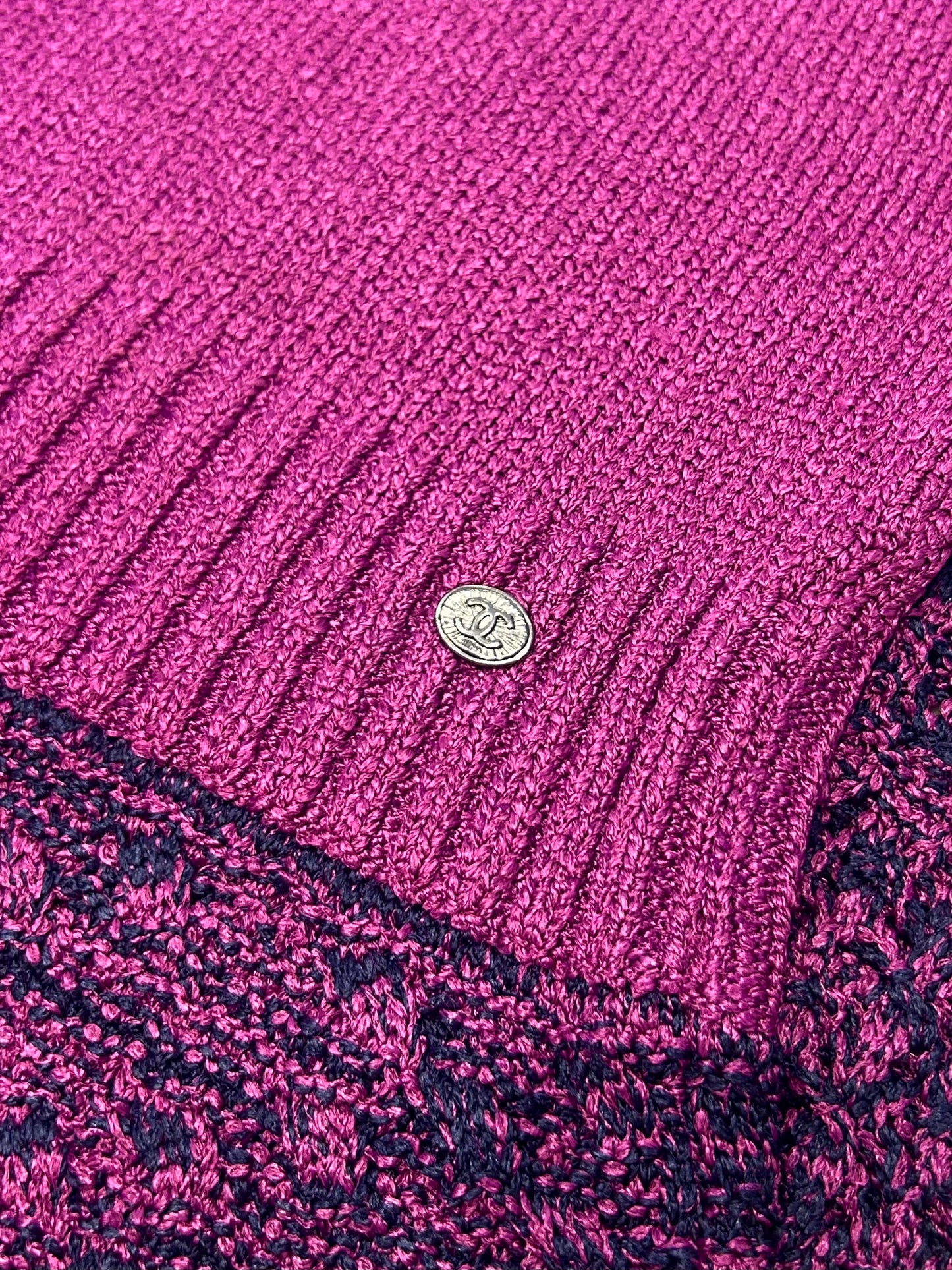 Metallic pink knit dress