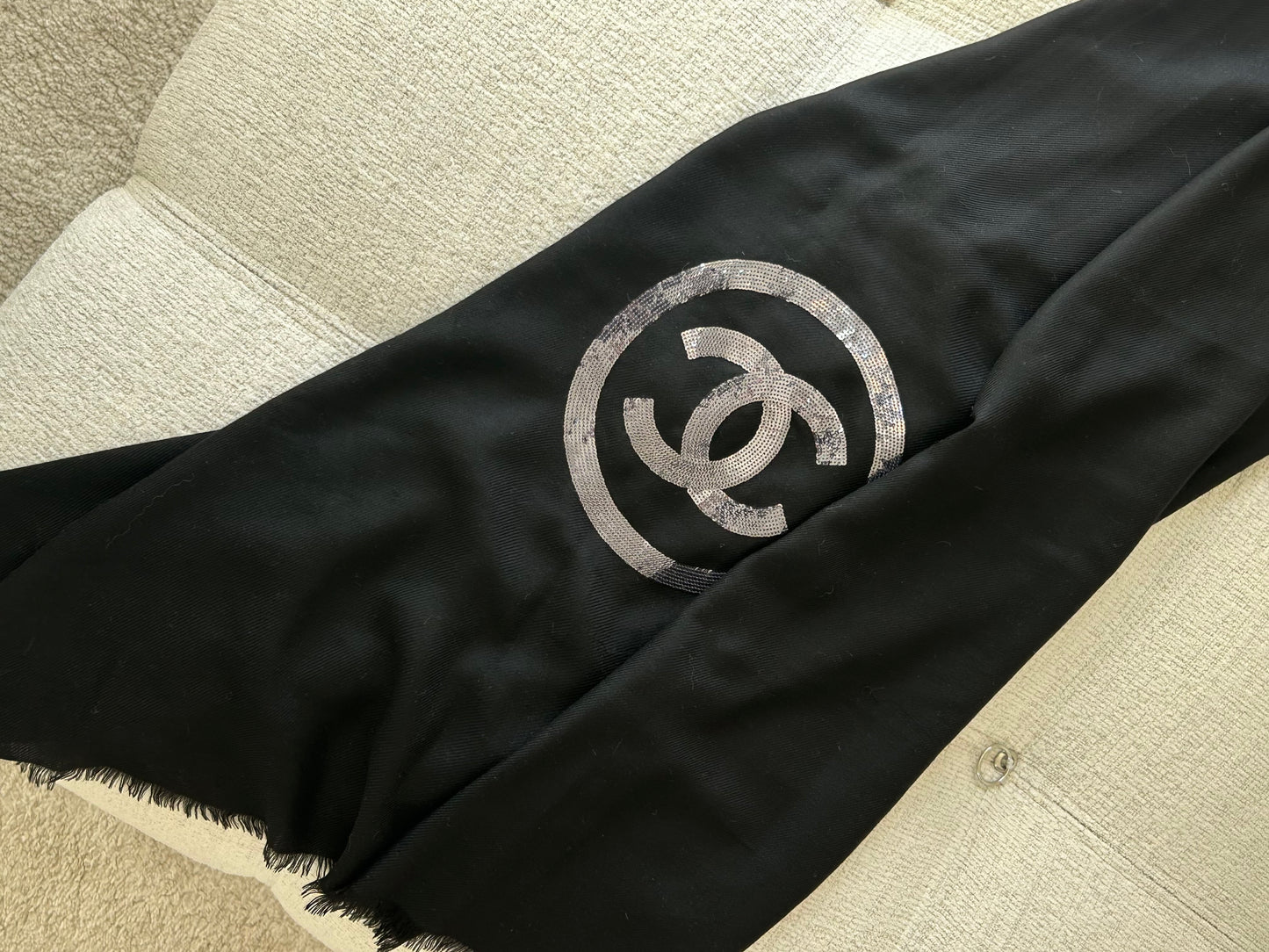 Black sequin scarf