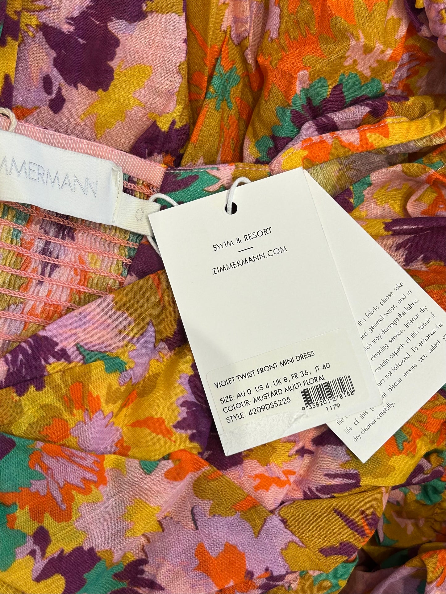 Multicolor long sleeves floral dress