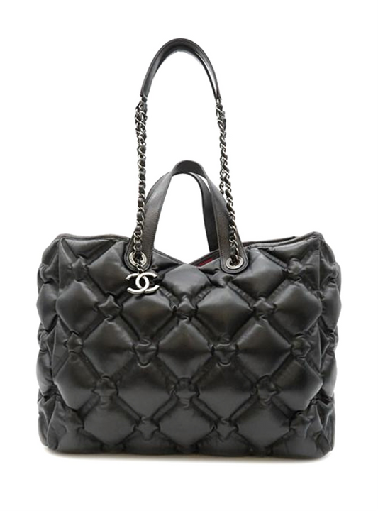 Quilted bubble tote bag