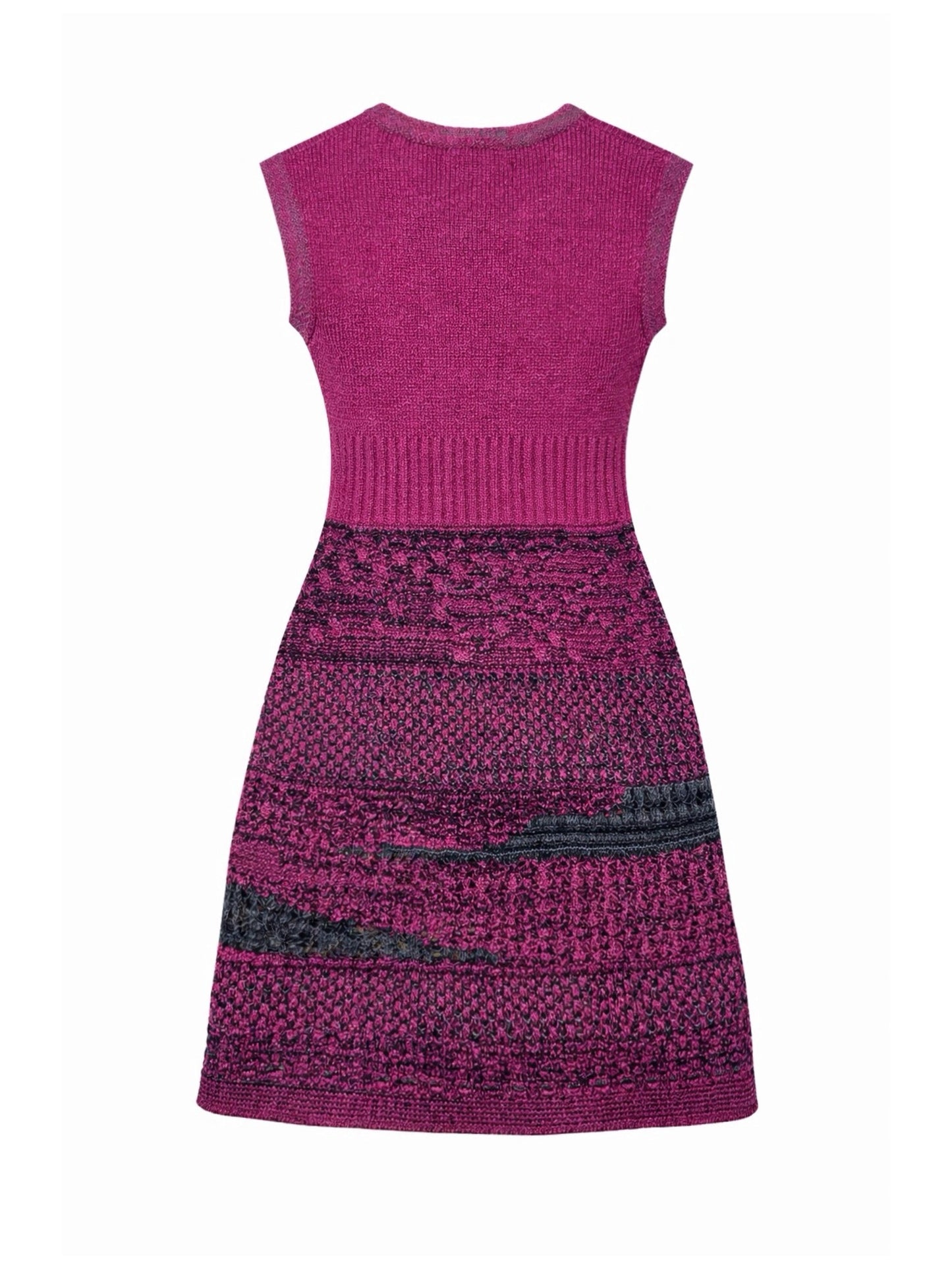Metallic pink knit dress