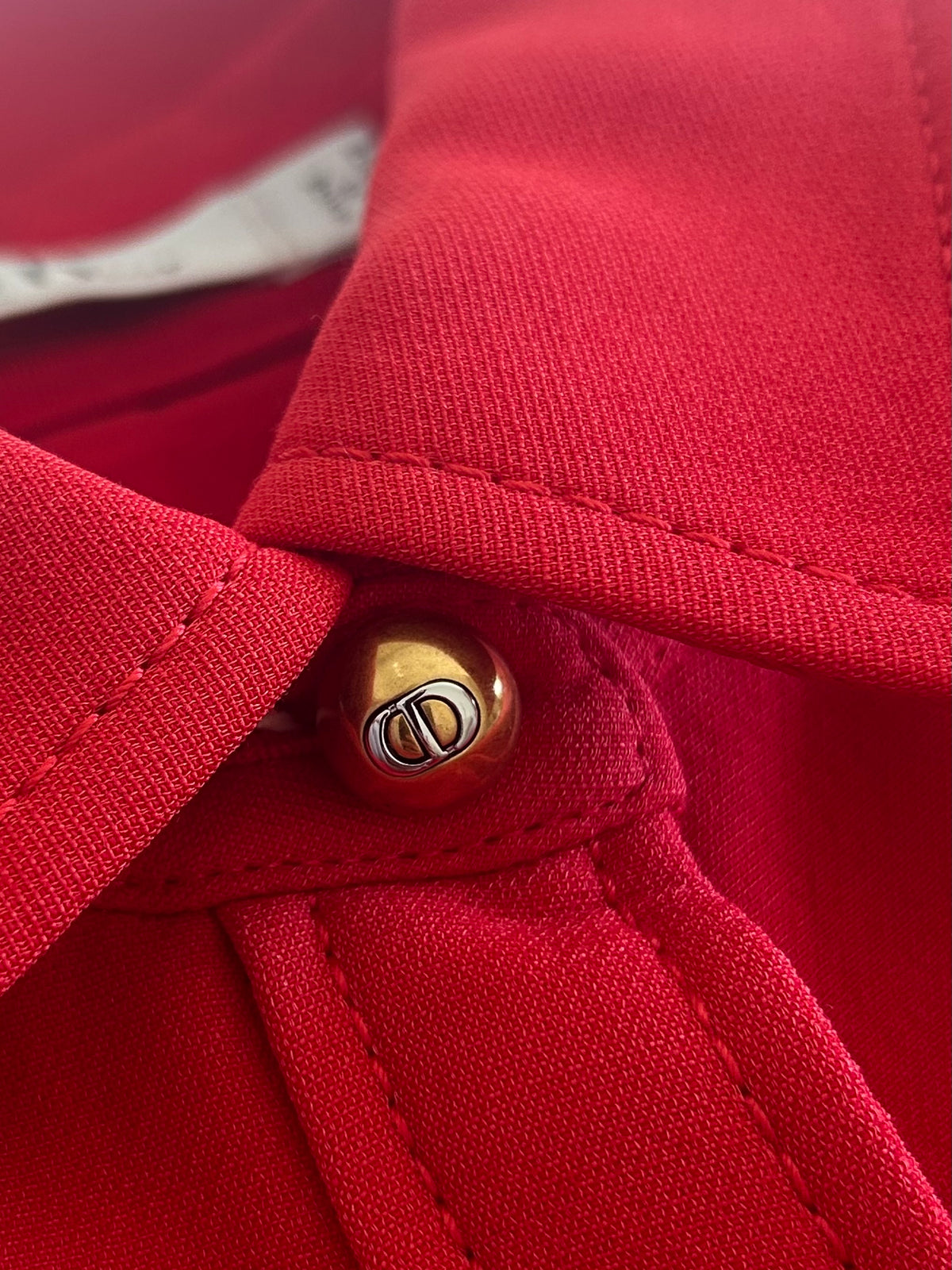 Red belted dress