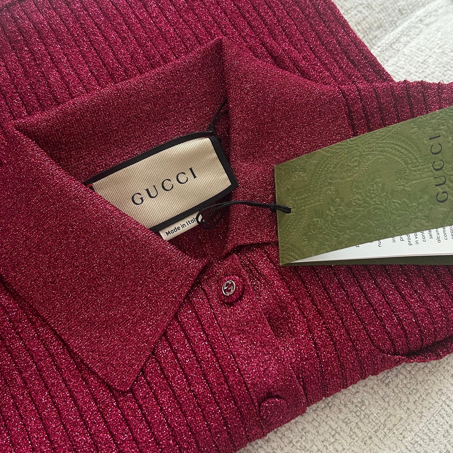 Fuchsia iridescent cropped top