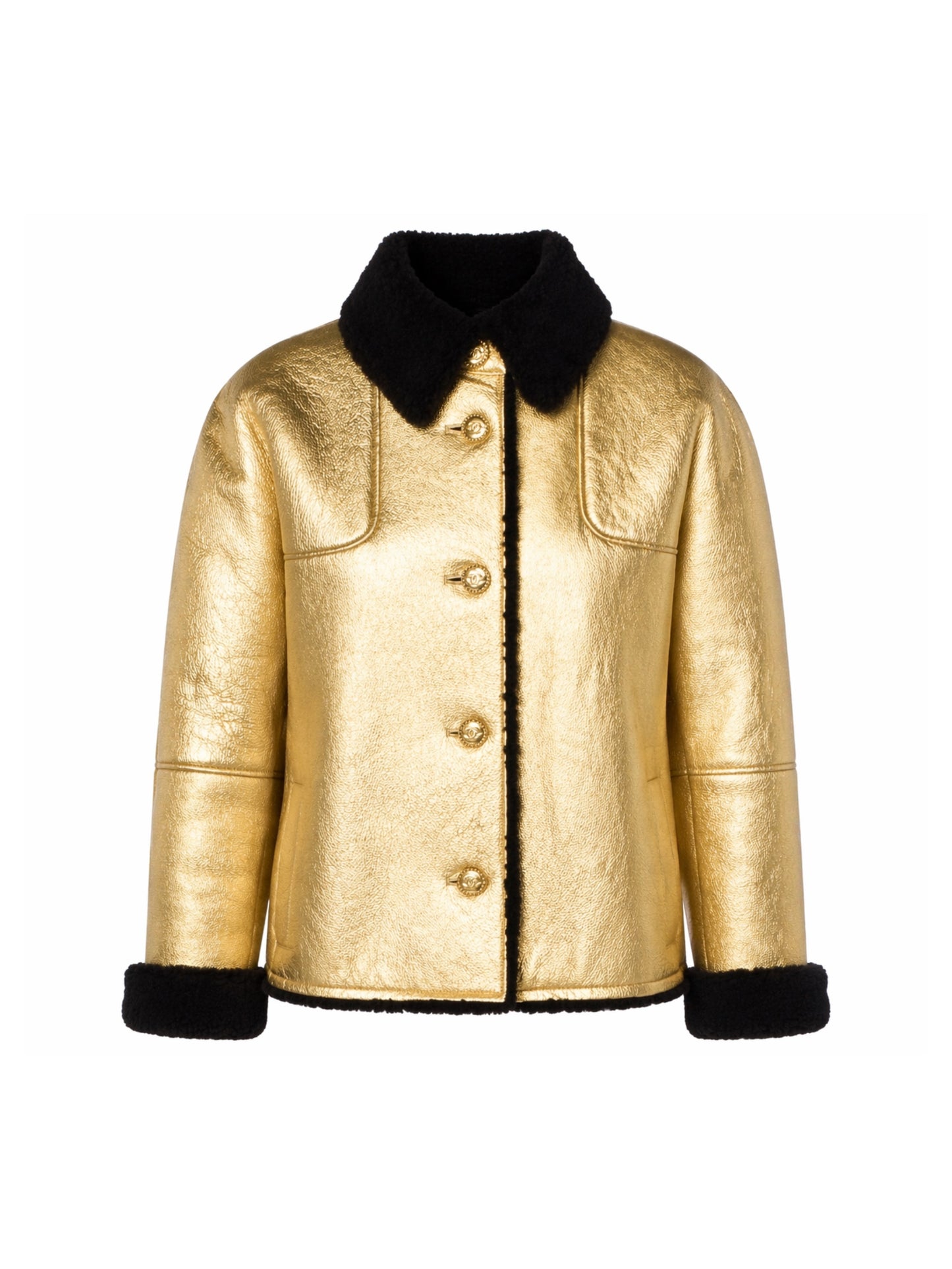 Gold shearling jacket