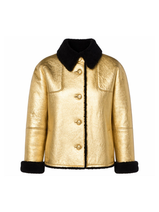 Gold shearling jacket
