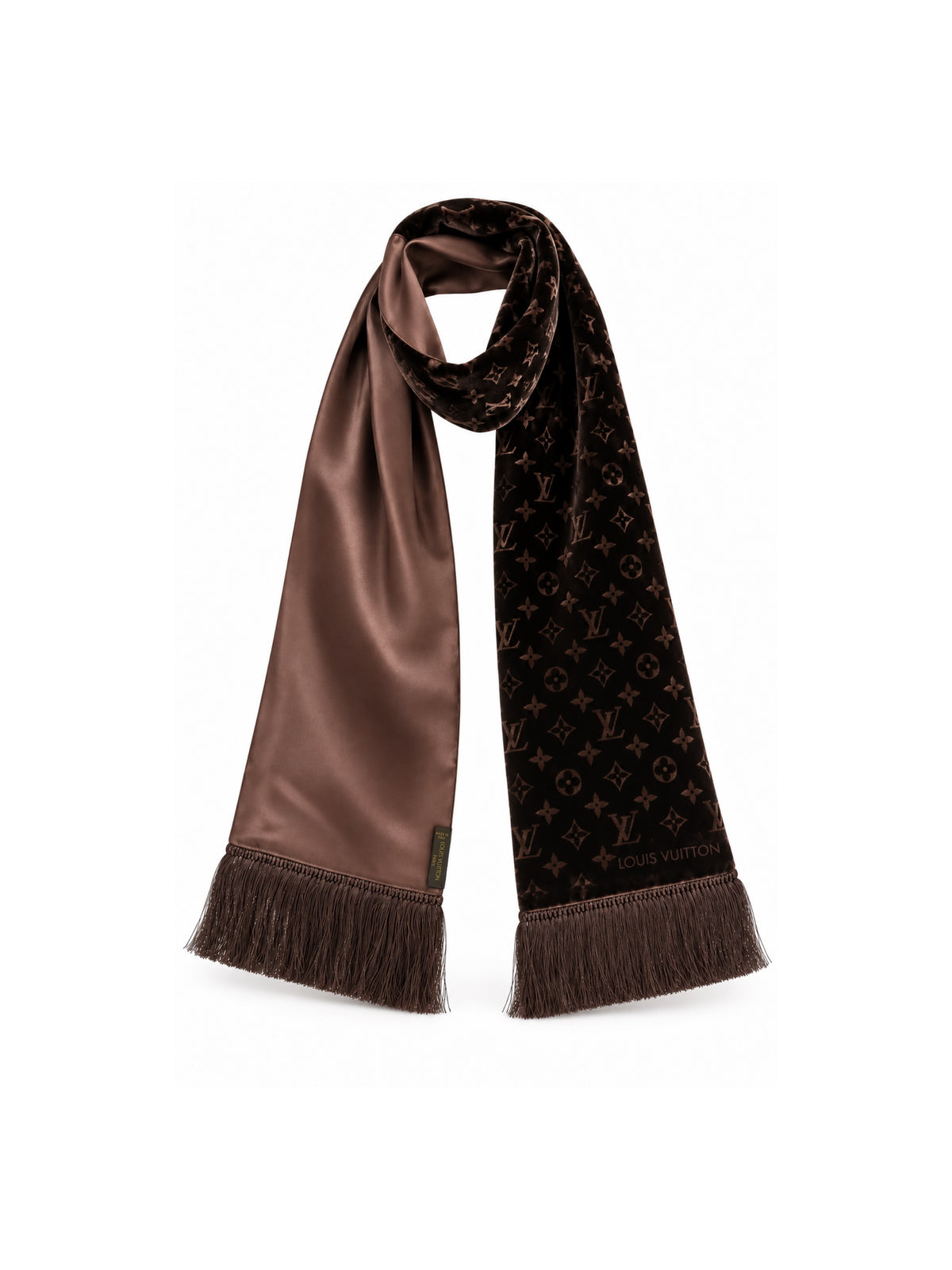 Brown velvet scarf