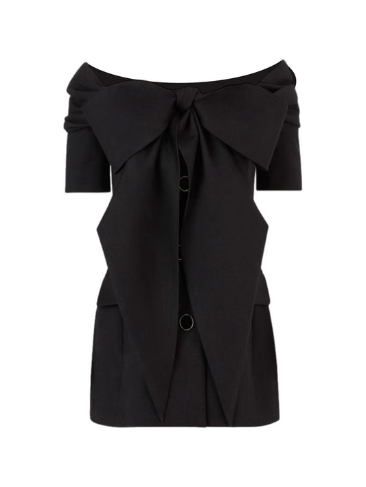Off shoulder black jacket
