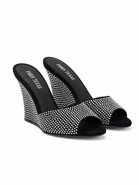 Black strass mules