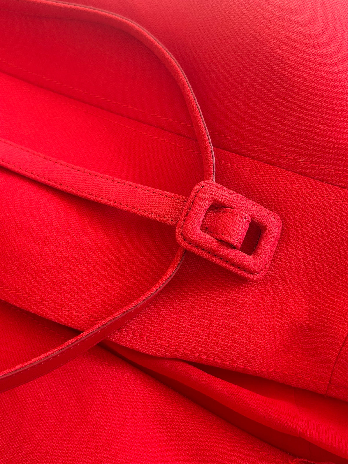 Red belted dress