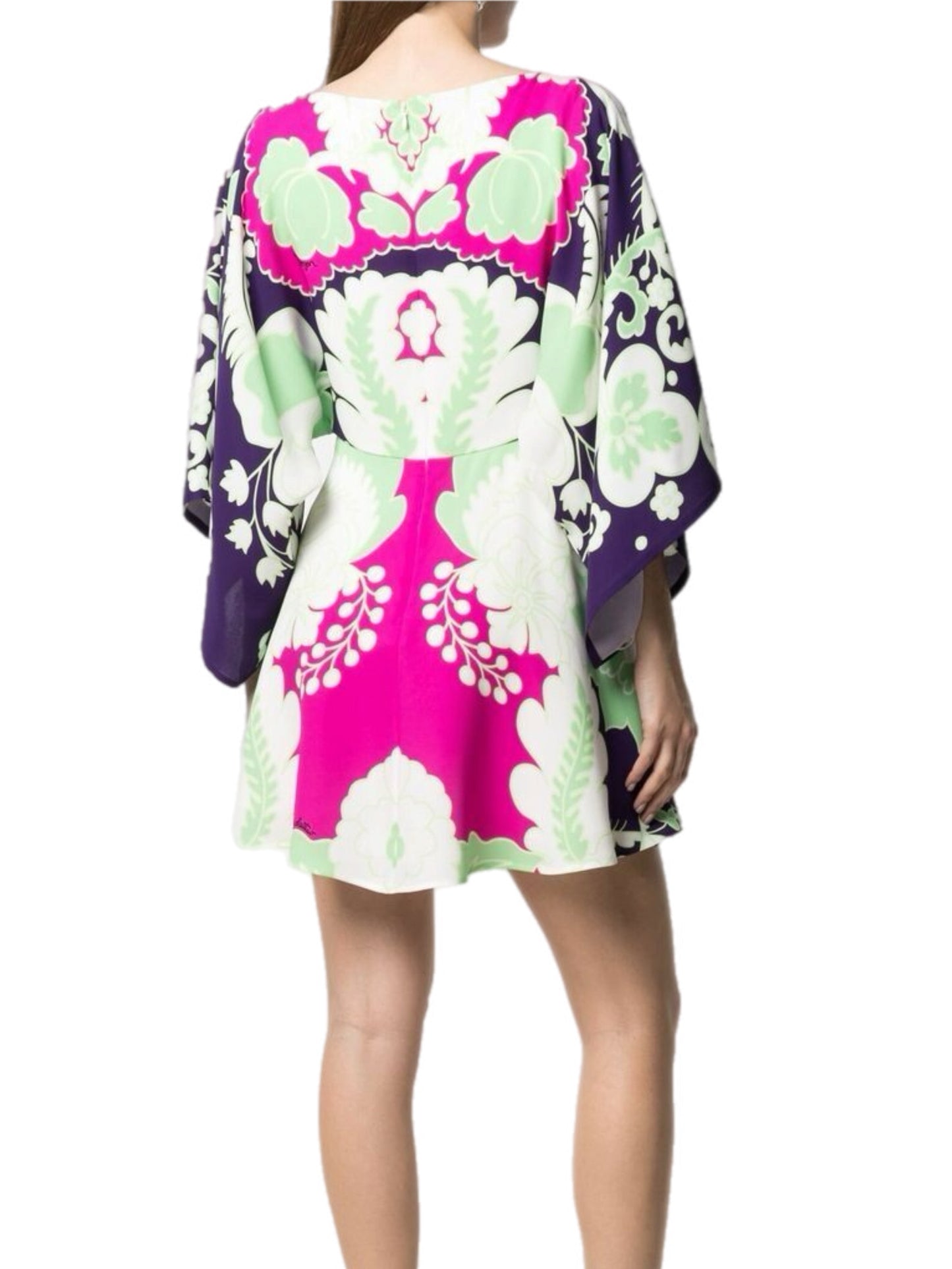 Wide sleeve multicolored dress