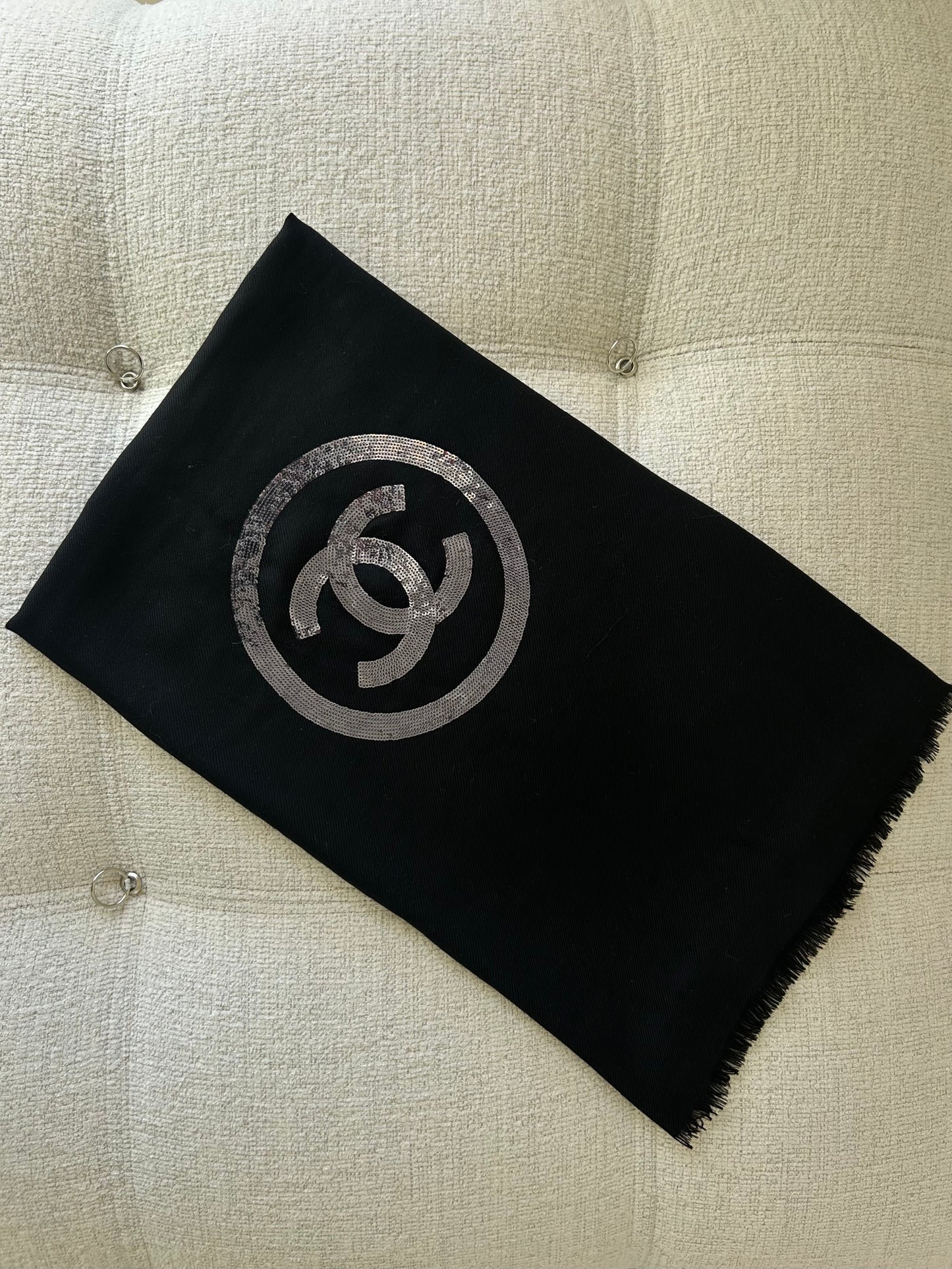 Black sequin scarf
