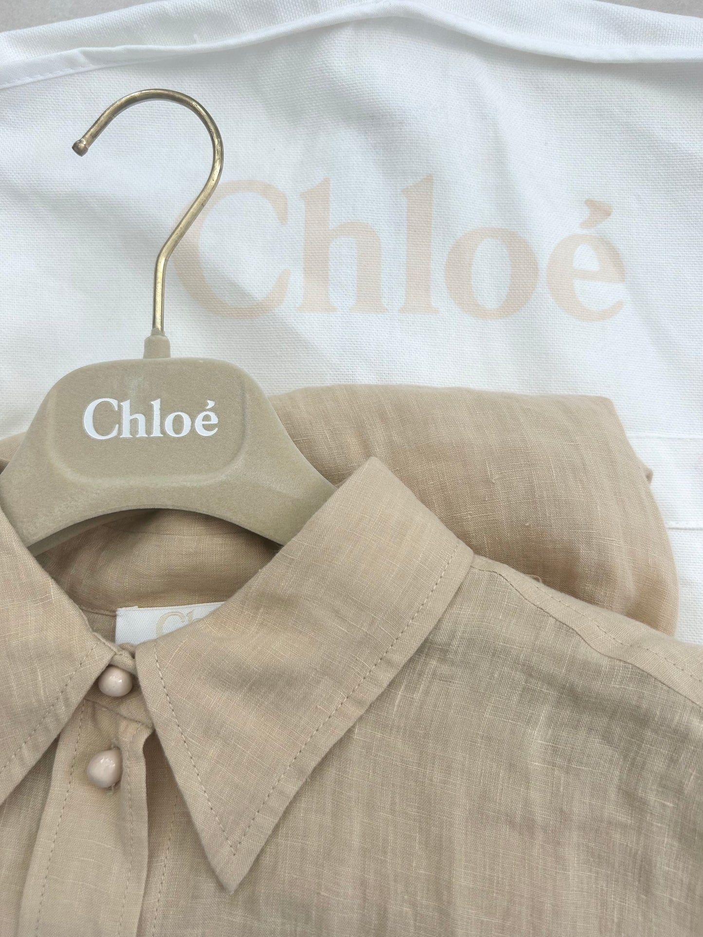 Beige linen shirt