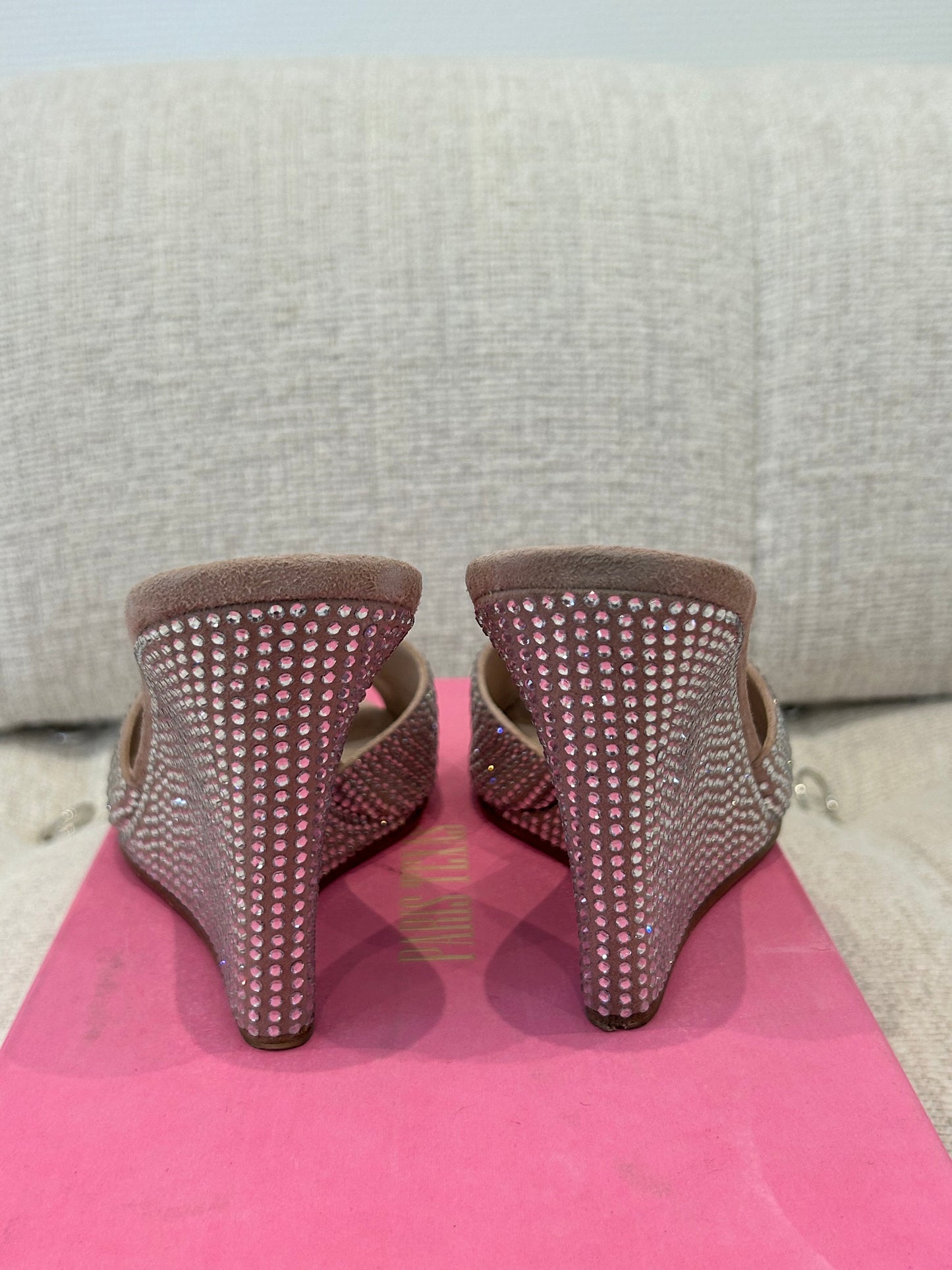 Nude strass mules